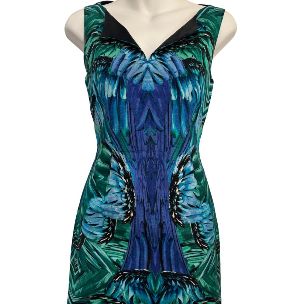 Peacock Print Bodycon Dress – Medium